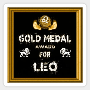 Leo Birthday Gift Gold Medal Award Winner Sticker